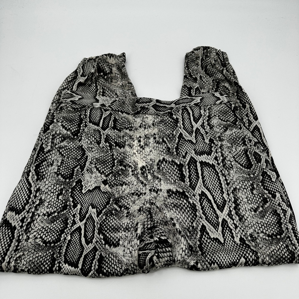 New ZARA Womens Snakeskin Print High Waisted Silky Pants Jogger Size Large - Picture 2 of 11
